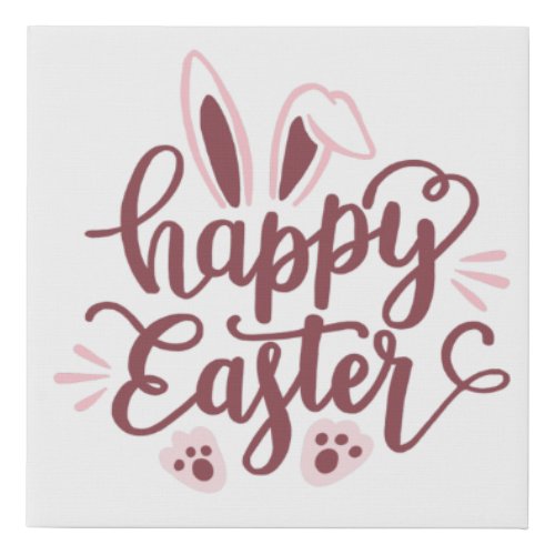 Happy Easter Bunny  Faux Canvas Print