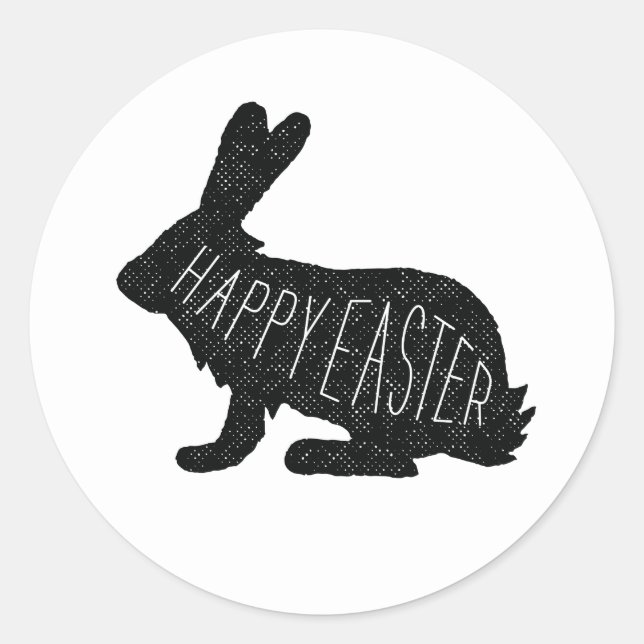 Happy Easter Bunny Favor Stickers (Front)