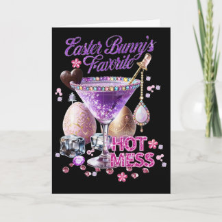 Happy Easter Bunny Favorite Hot Mess Cute Martini  Card