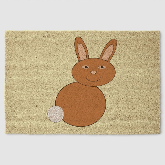 Happy Easter Bunny Fiber Doormat (Front)