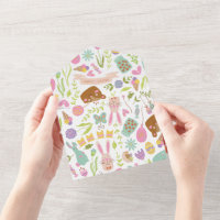 Happy Easter Bunny Floral Pattern