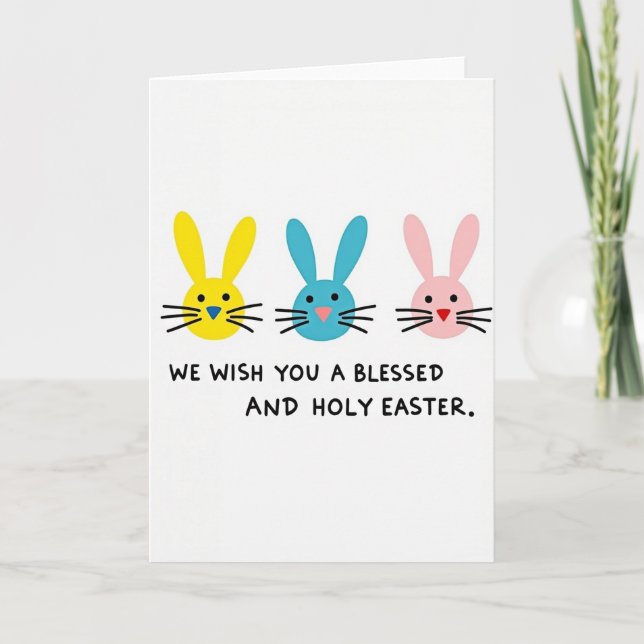 Happy Easter Bunny Friends Card (Front)