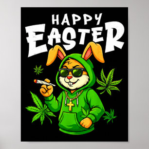 Happy easter bunny funny rabbit smoking for menHap Poster