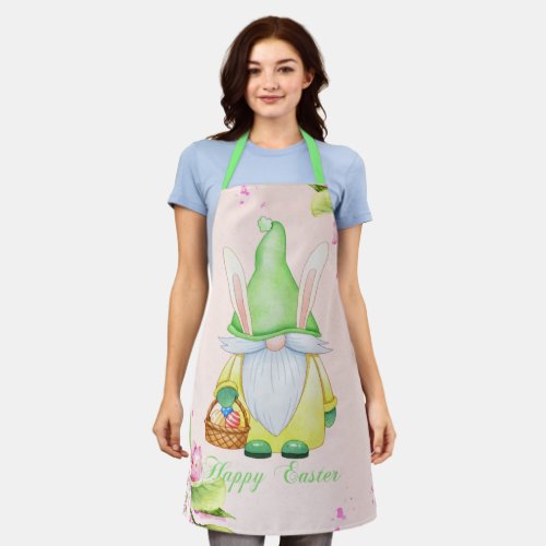 Happy Easter Bunny Gnome Apron