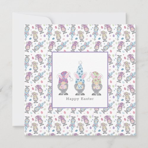 Happy Easter Bunny Gnomes Card