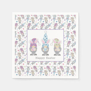 Happy Easter Bunny Gnomes Napkins
