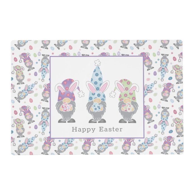 Happy Easter Bunny Gnomes Placemat (Front)