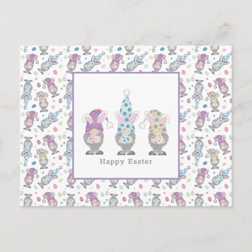 Happy Easter Bunny Gnomes Postcard