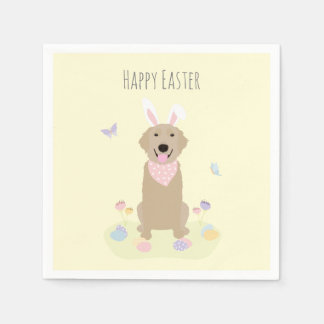 Happy Easter Bunny Golden Retriever Napkins
