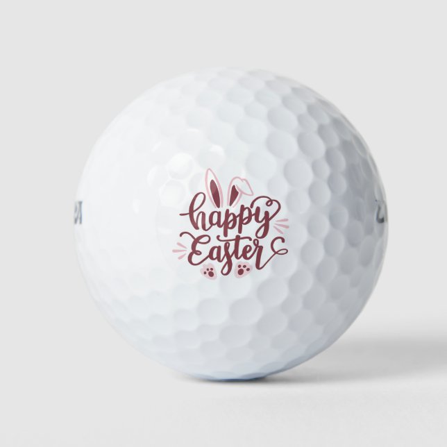 Happy Easter Bunny Golf Balls (Front)