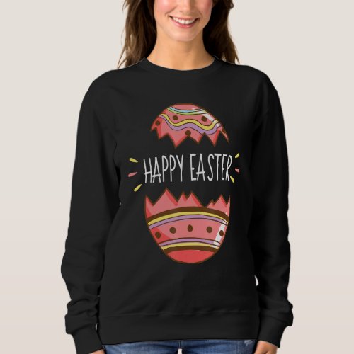 Happy Easter Bunny Hippie Eggs Hunt Pastel Spring  Sweatshirt