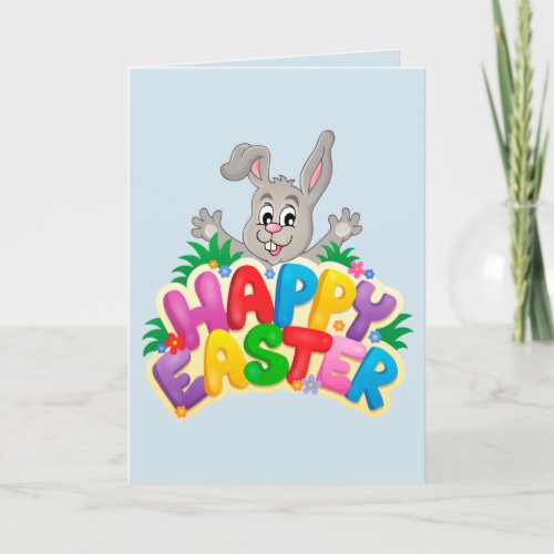 Happy Easter Bunny Holiday Card