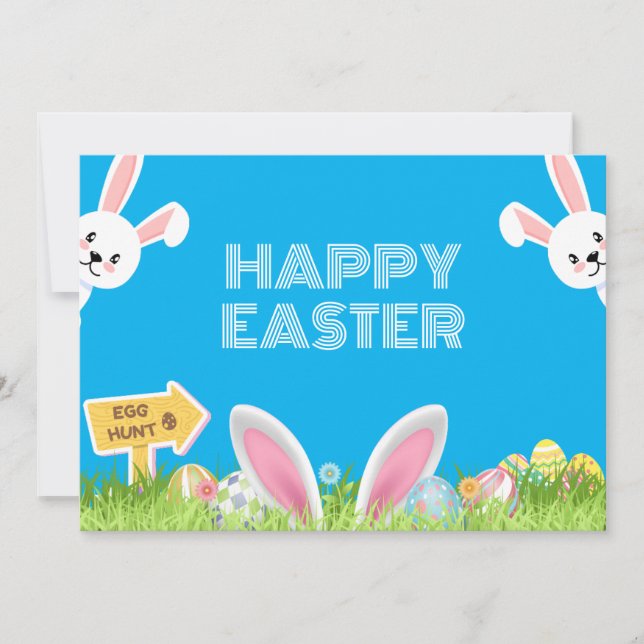 Happy Easter Bunny  Holiday Card (Front)