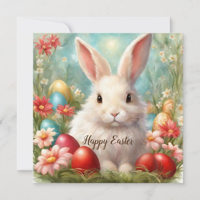 Happy Easter bunny Holiday Card (Front)