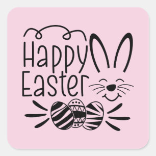 Happy Easter bunny Holiday Square Sticker