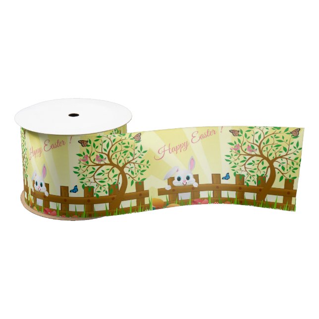 Happy Easter bunny illustration Satin Ribbon (Spool)