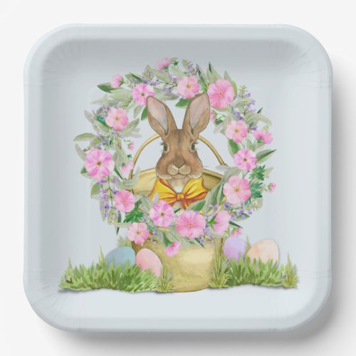 Happy Easter Bunny in a Bucket Paper Plates