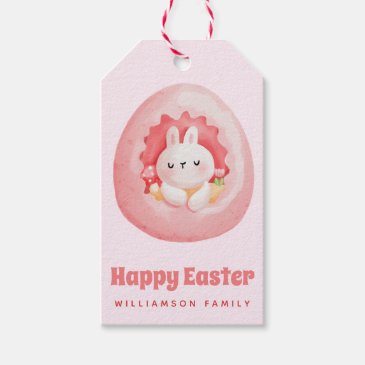 Happy Easter! Bunny in a Pink Easter Egg 