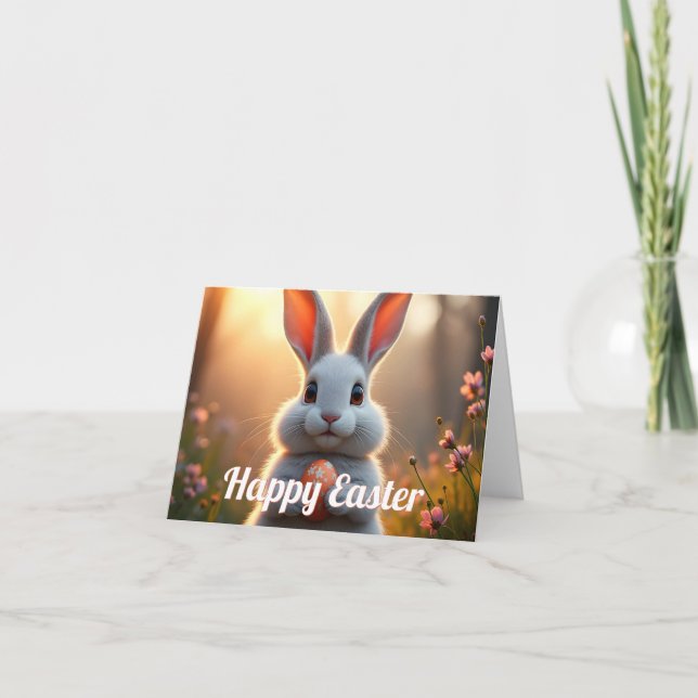 Happy Easter Bunny in the Magic of Spring Card (Front)