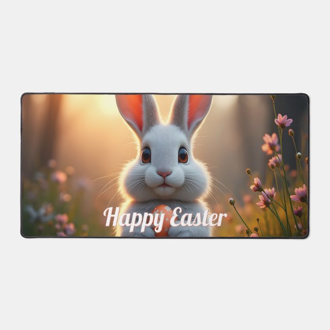 Happy Easter Bunny in the Magic of Spring Desk Mat (Front)