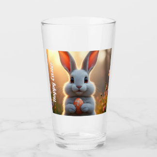 Happy Easter Bunny in the Magic of Spring Glass