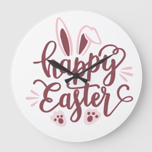 Happy Easter Bunny Large Clock
