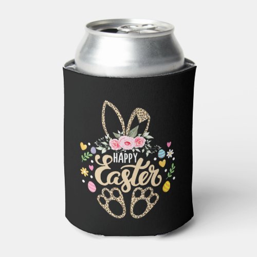 Happy Easter Bunny Leopard Easter Egg Hunt Easter Can Cooler