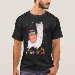Happy Easter Bunny Llama Bringing Easter Egg Baske T-Shirt