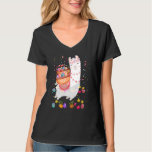 Happy Easter Bunny Llama Bringing Easter Egg Baske T-Shirt
