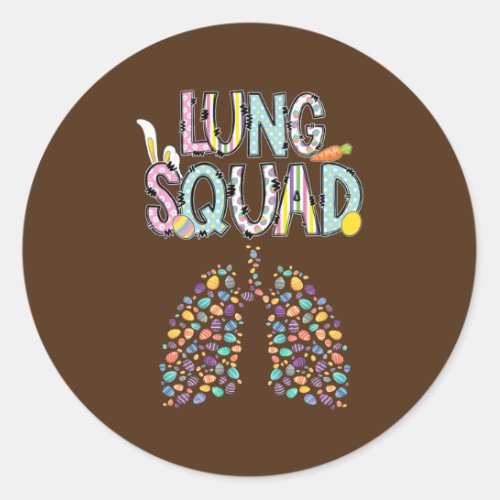 Happy Easter Bunny Lung Squad RT Respiratory Classic Round Sticker
