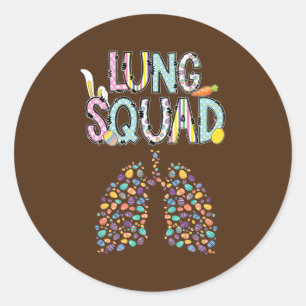 Happy Easter Bunny Lung Squad RT Respiratory Classic Round Sticker