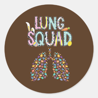 Happy Easter Bunny Lung Squad RT Respiratory Classic Round Sticker