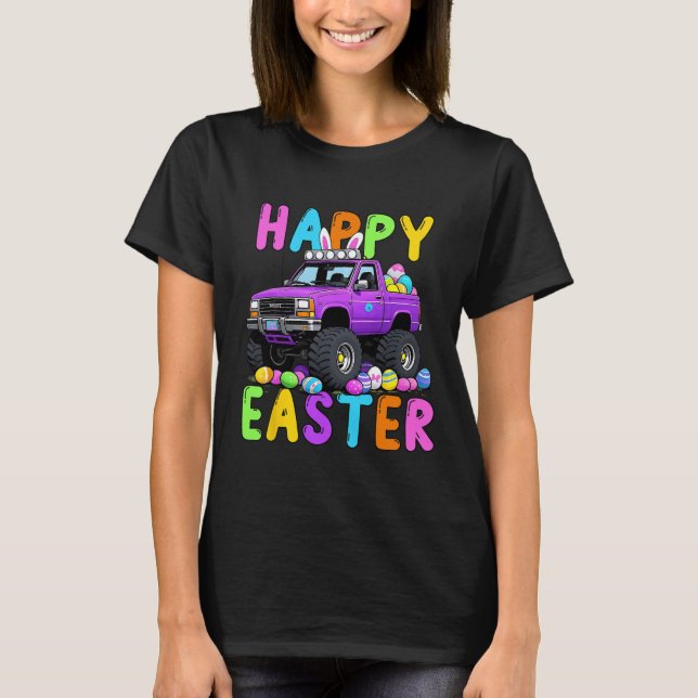Happy Easter Bunny Monter Truck Funny Madness  T-Shirt (Front)
