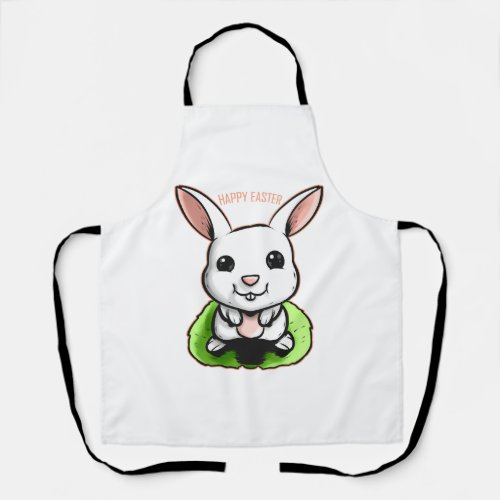 Happy Easter Bunny On Easter Apron