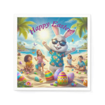Happy Easter Bunny on the Beach