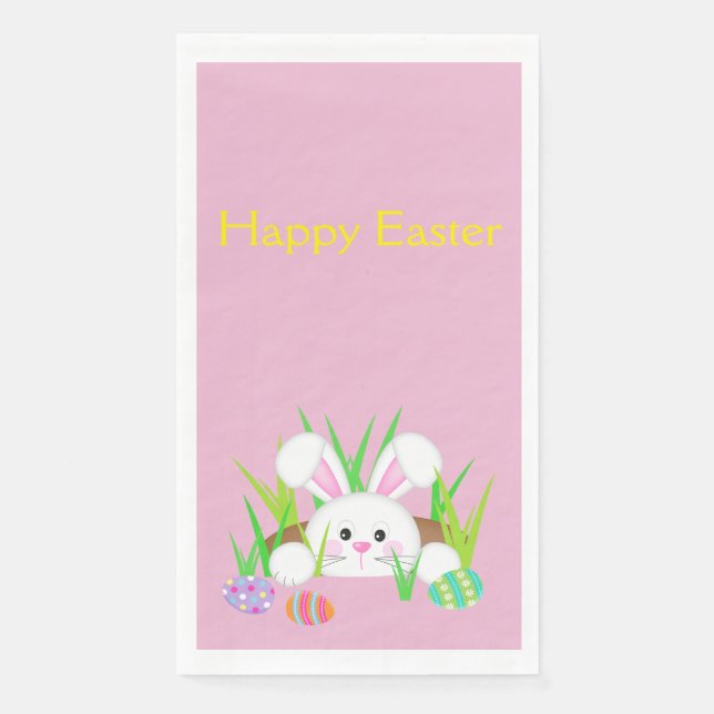 Happy Easter Bunny Paper Guest Towels (Front)