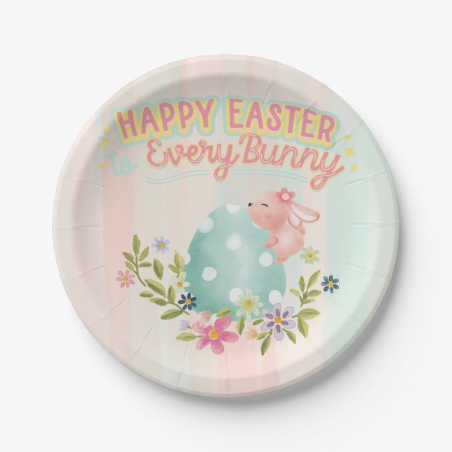 Happy Easter Bunny  Paper Plates (Front)