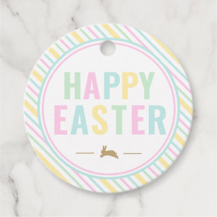 Happy Easter Bunny Pastel Favor Tags