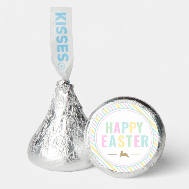 Happy Easter Bunny Pastel Sticker Hershey®'s Kisses® (Front)