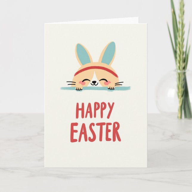 Happy Easter Bunny Pattern Card (Front)
