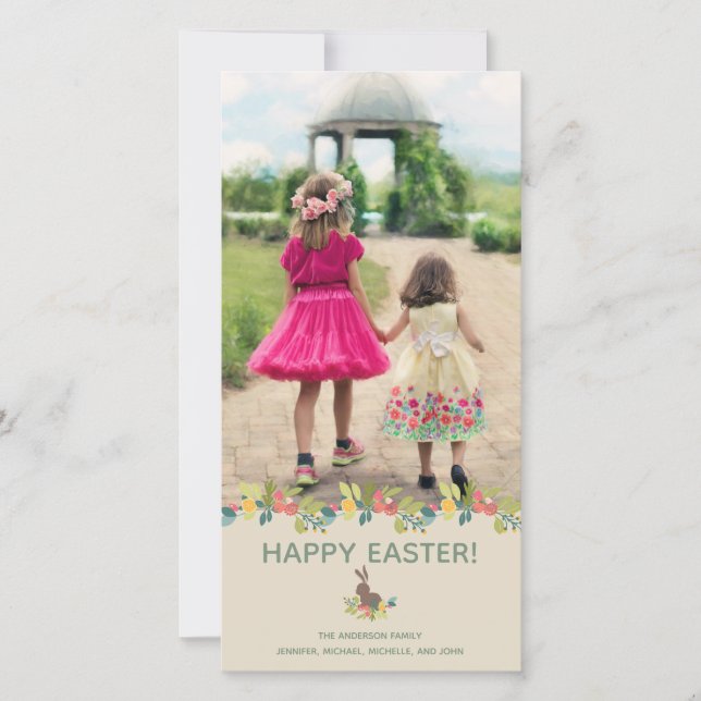 Happy Easter Bunny Photo Card (Front)