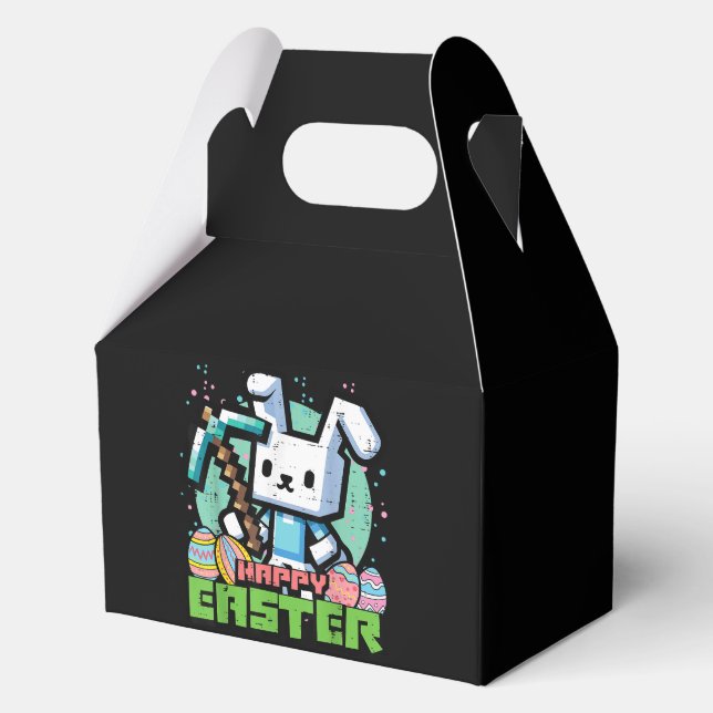Happy Easter Bunny Pixel Game  Favor Boxes (Front)