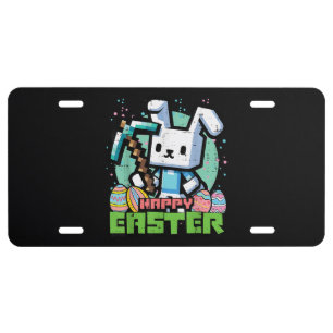 Happy Easter Bunny Pixel Game  License Plate