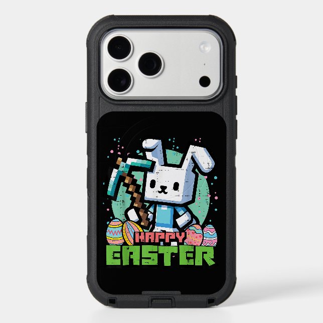 Happy Easter Bunny Pixel Game  Otterbox iPhone Case (Back)
