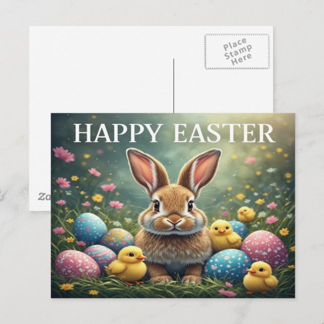 Happy Easter Bunny Postcard (Front/Back)