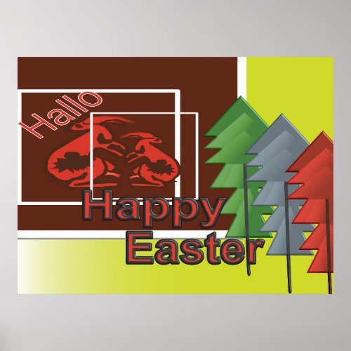 happy easter bunny poster