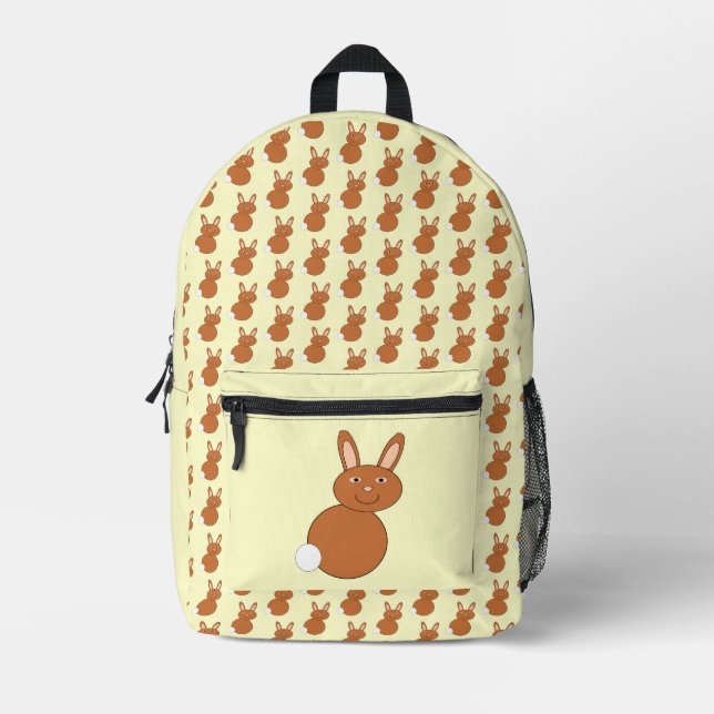 Happy Easter Bunny Printed Backpack (Front)