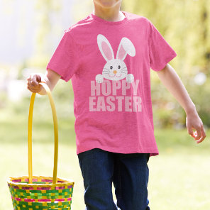 Happy Easter Bunny Pun Cute Pink Girls T-Shirt