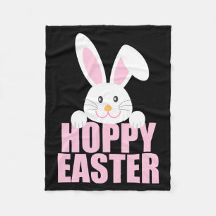 Happy Easter Bunny Pun Cute Pink Girls T Shirt Fleece Blanket