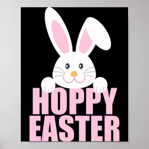 Happy Easter Bunny Pun Cute Pink Girls T Shirt Poster